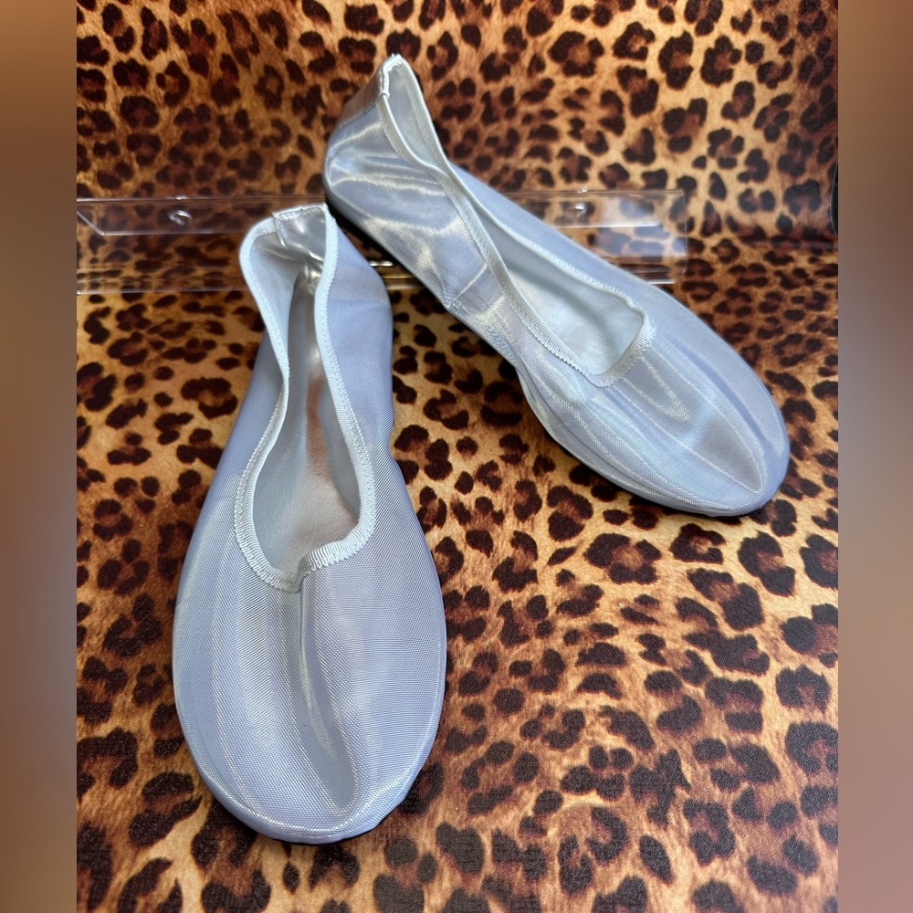 Silver Mesh Ballet Flat Metallic Size 7 Minimalist Ballet